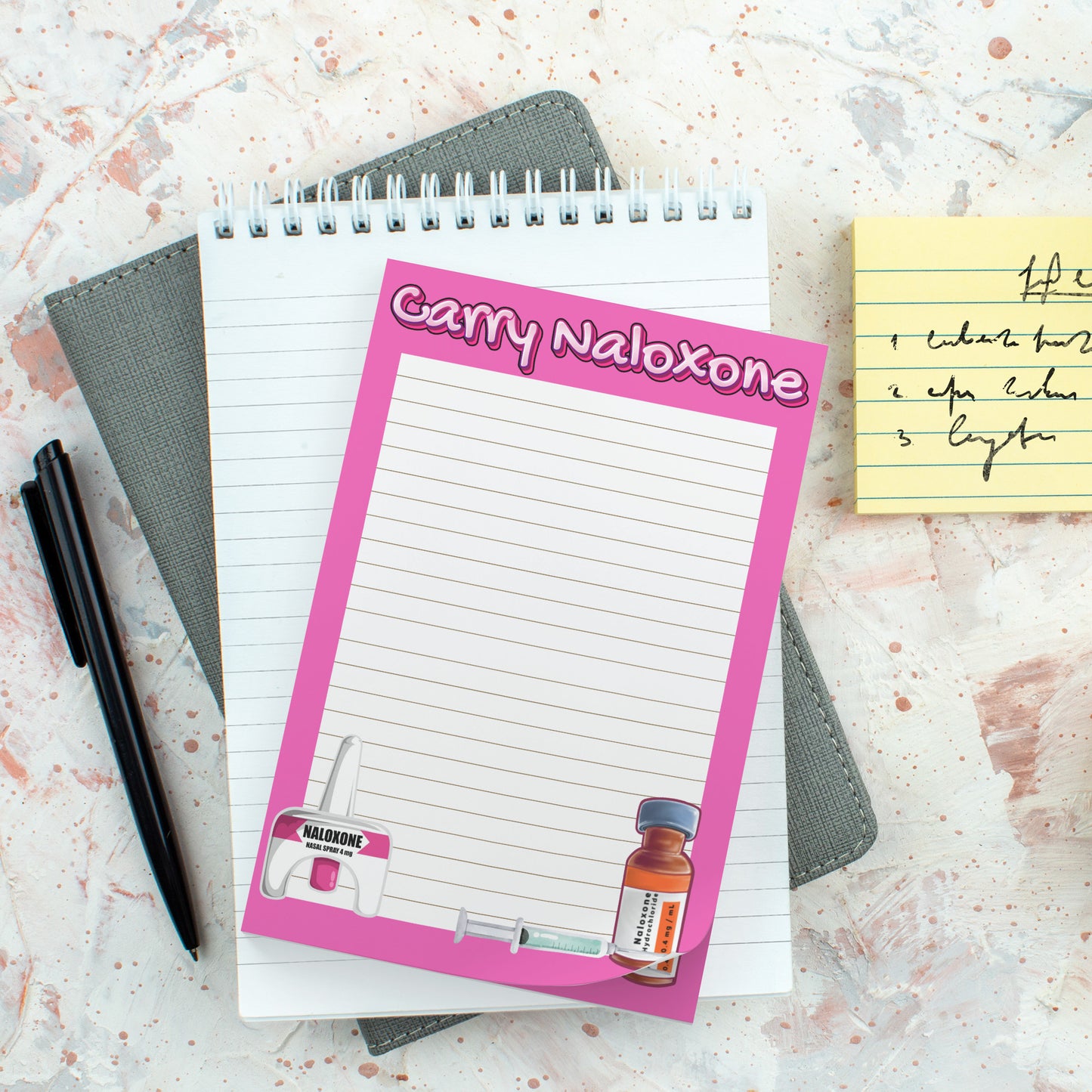 Carry Naloxone 4x6 Sticky Notes