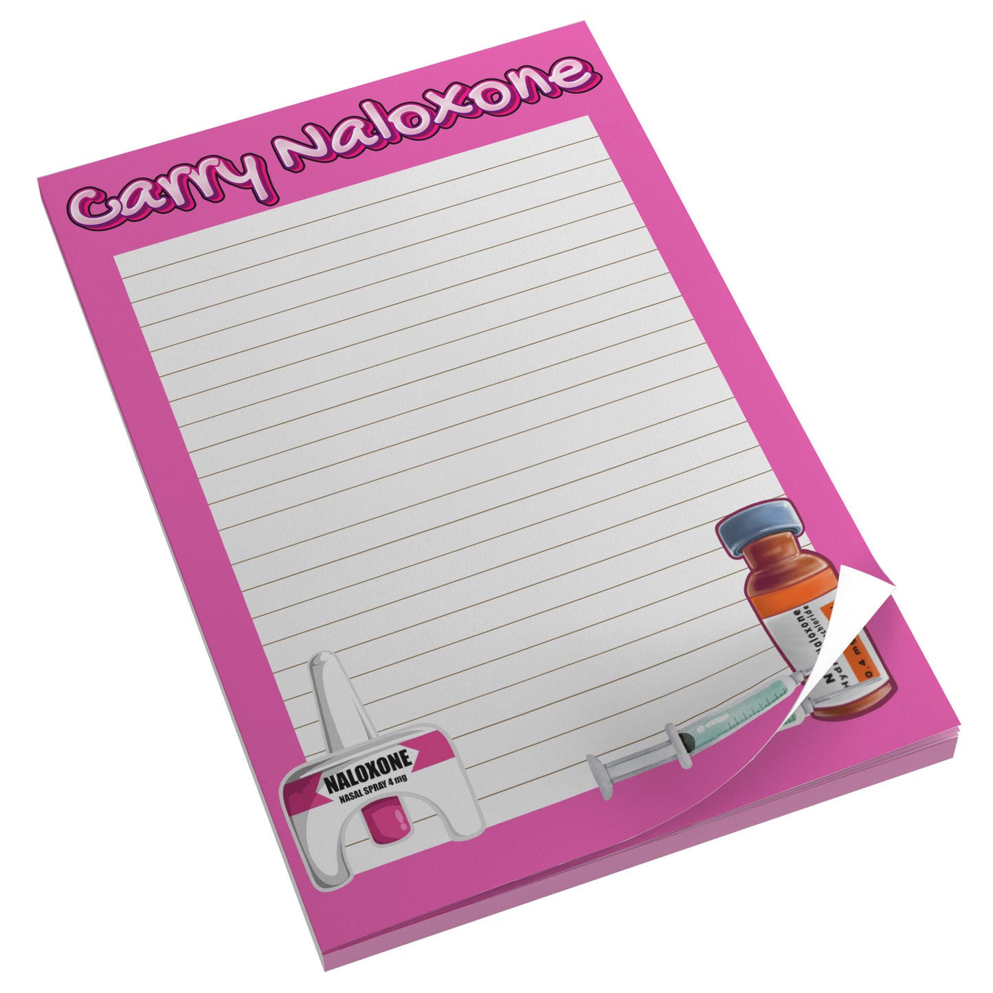 Carry Naloxone 4x6 Sticky Notes