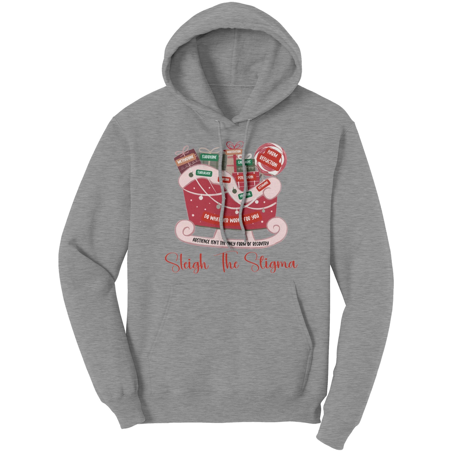 Christmas Recovery Hoodie, Sleigh The Stigma Hoodie, Paths to Recovery