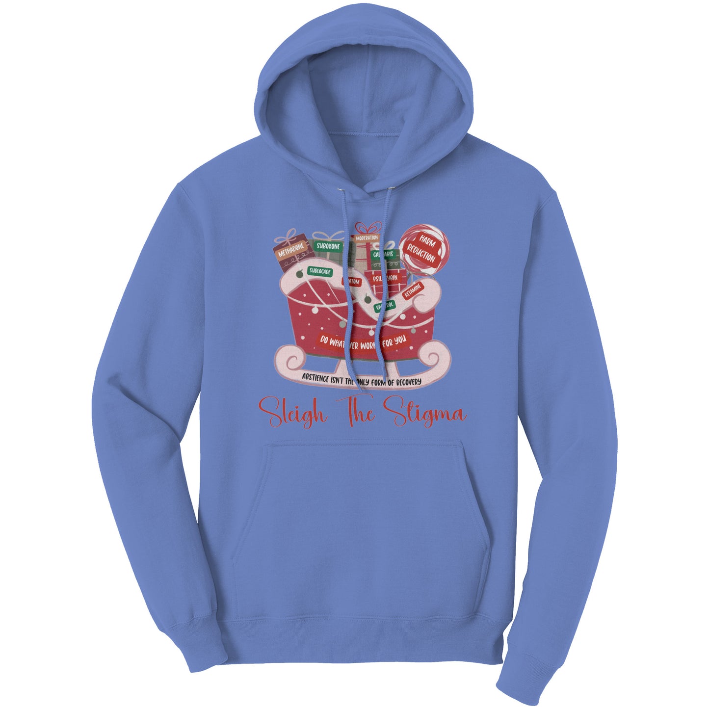 Christmas Recovery Hoodie, Sleigh The Stigma Hoodie, Paths to Recovery