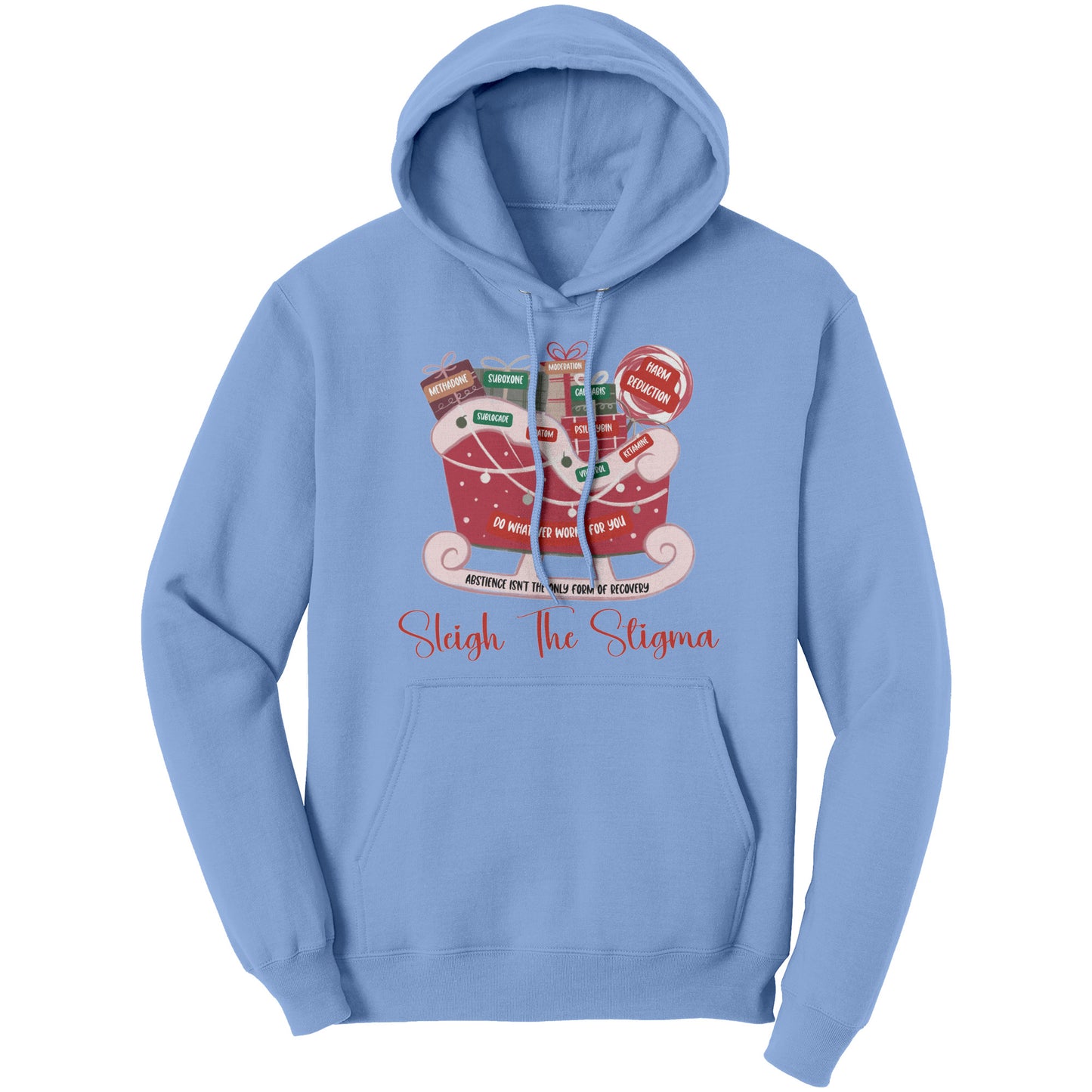 Christmas Recovery Hoodie, Sleigh The Stigma Hoodie, Paths to Recovery