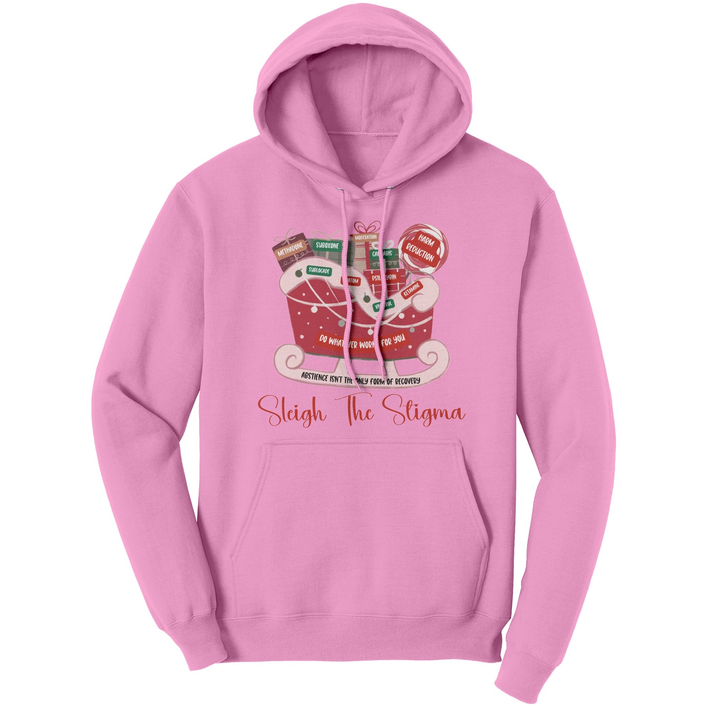 Christmas Recovery Hoodie, Sleigh The Stigma Hoodie, Paths to Recovery