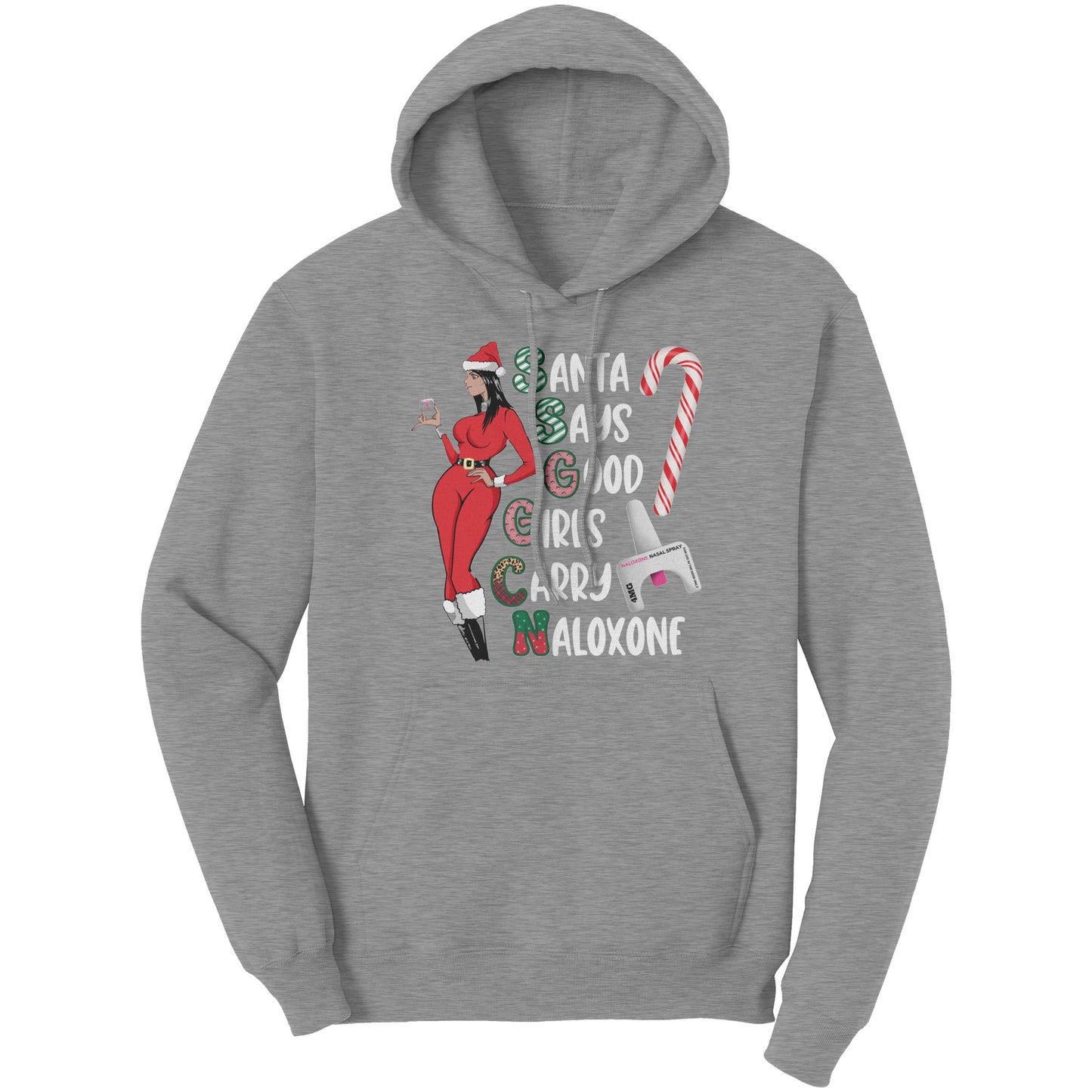 Harm Reduction Christmas, Santa Says Good Girls Carry Naloxone, Overdose Awareness, Recovery,