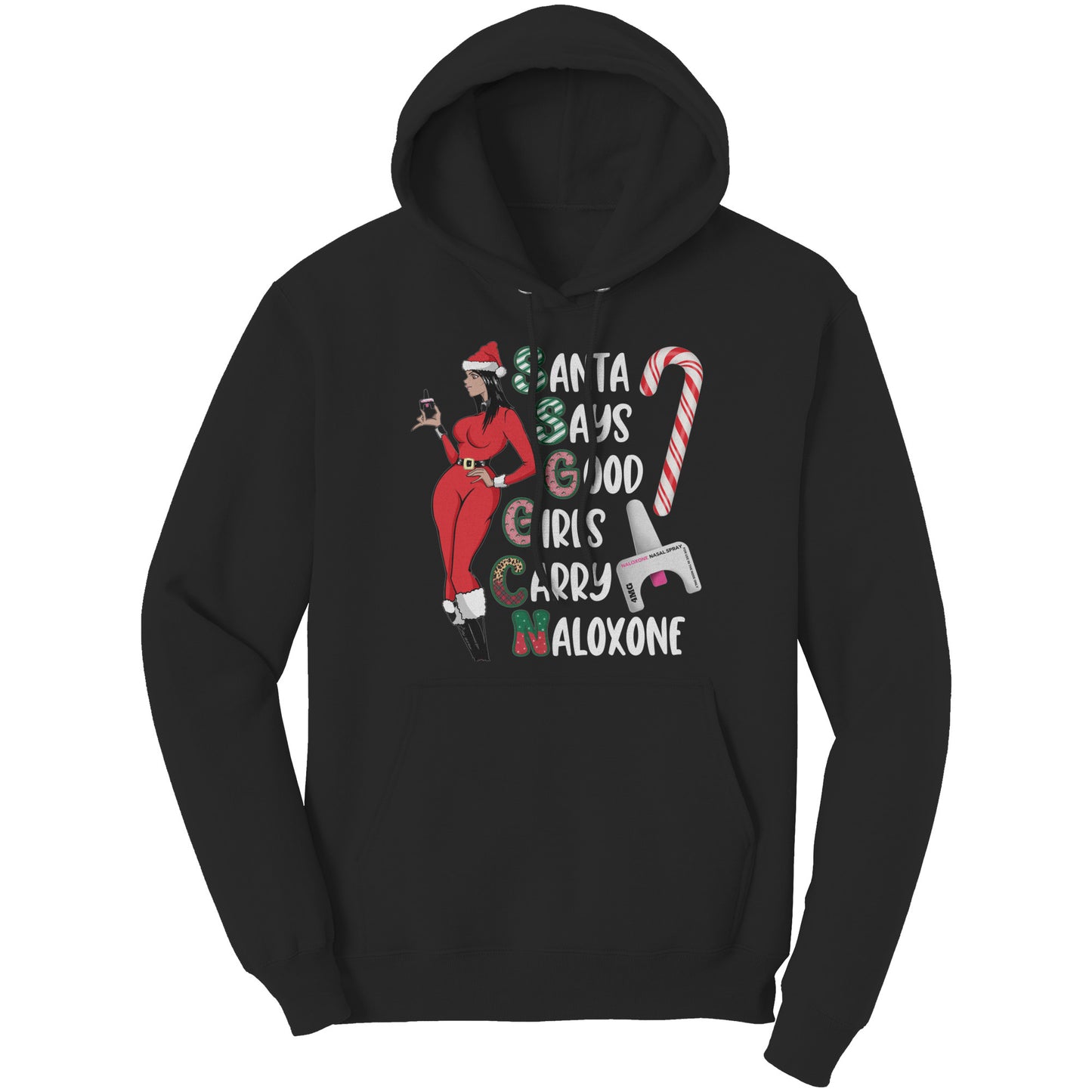 Harm Reduction Christmas, Santa Says Good Girls Carry Naloxone, Overdose Awareness, Recovery,