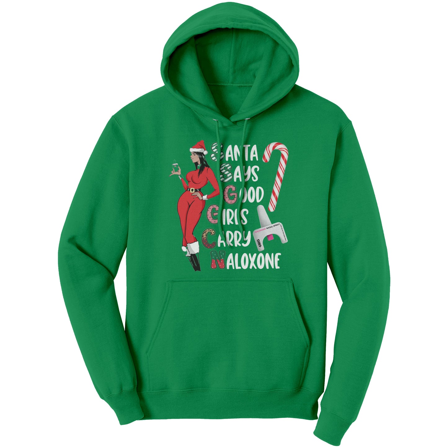 Harm Reduction Christmas, Santa Says Good Girls Carry Naloxone, Overdose Awareness, Recovery,