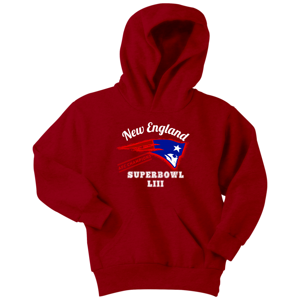 New England Skull Superbowl Youth Hoodie - Gracious Concepts