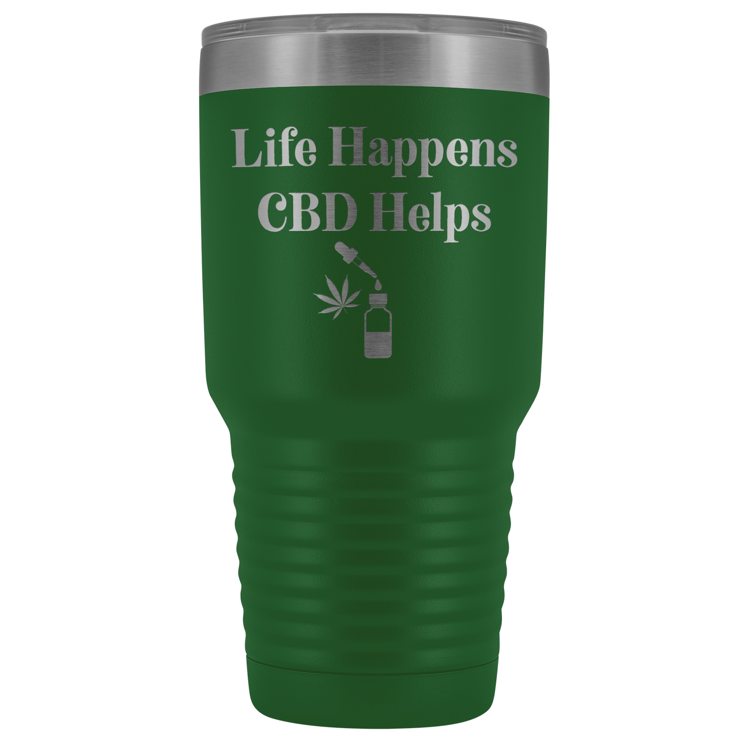 CBD Travel Mug: Life Happens CBD Helps, Cannabis Travel Mug, CBD Mug - Gracious Concepts
