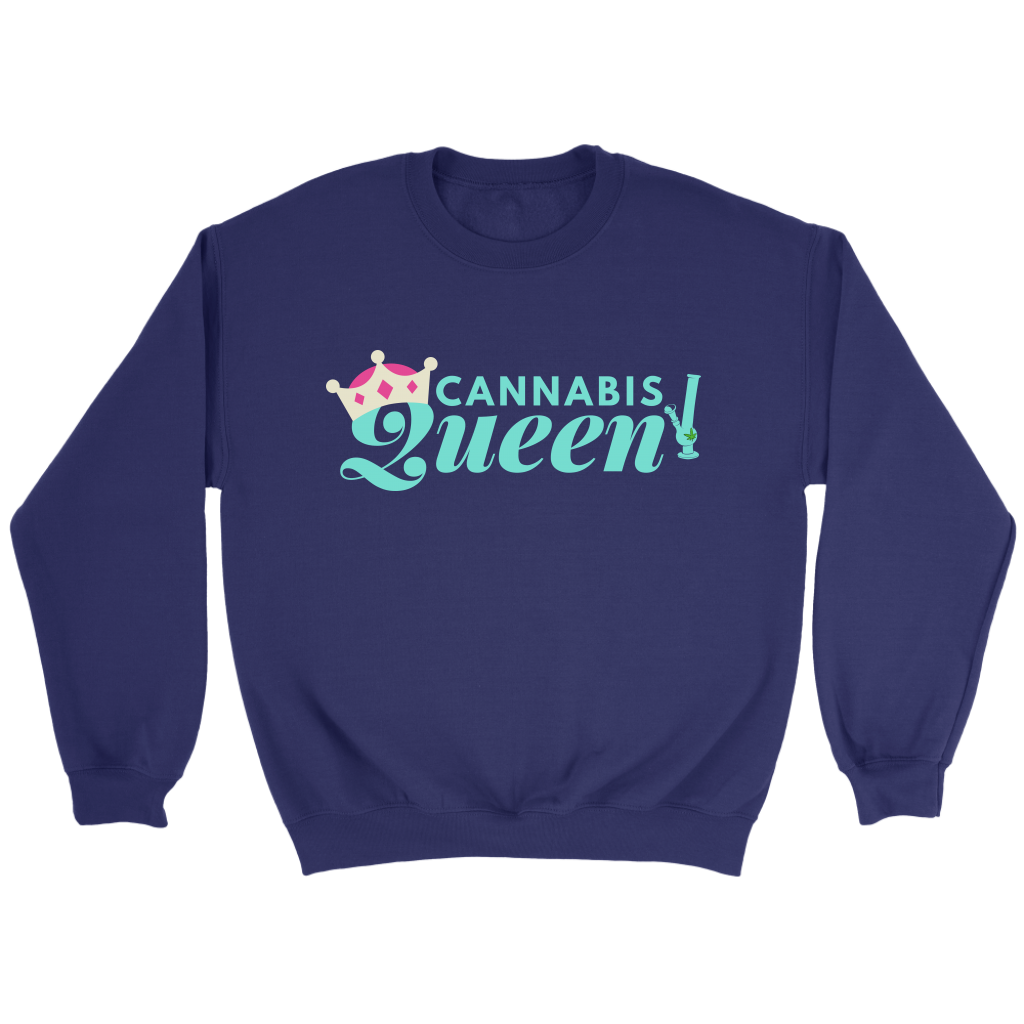 Cannabis Queen Crewneck Sweatshirt, Racerback Tank & Hoodie