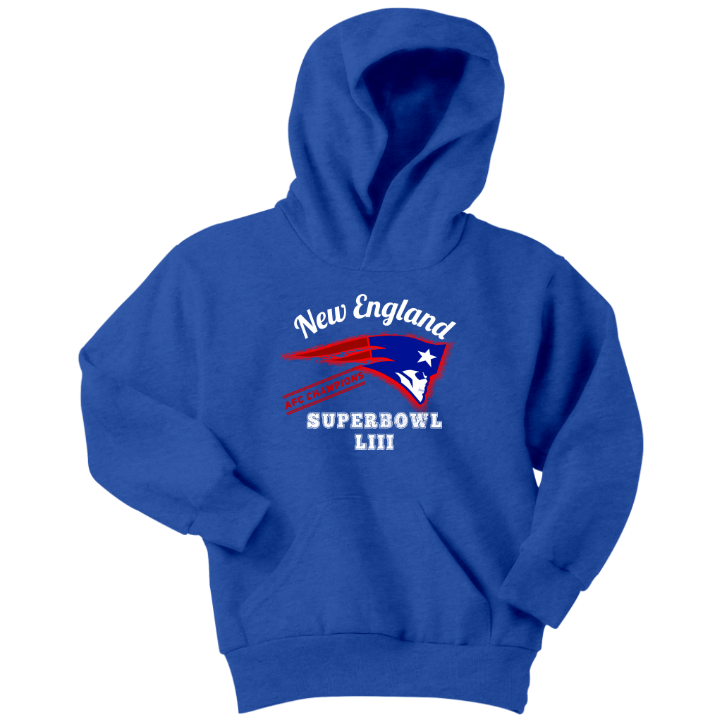 New England Skull Superbowl Youth Hoodie - Gracious Concepts