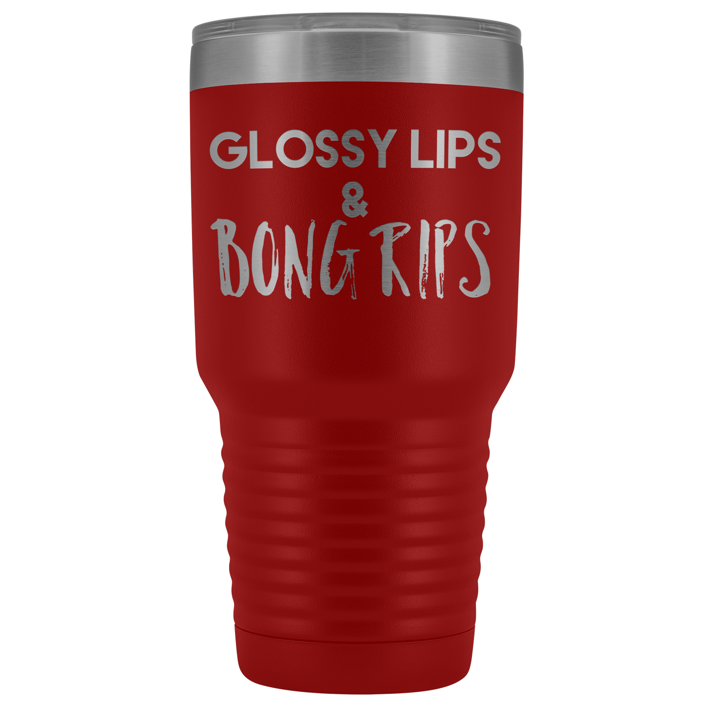 Glossy Lips & Bong Rips Travel Mug, Stoner Gifts, Cannabis Inspired Travel Mug - Gracious Concepts