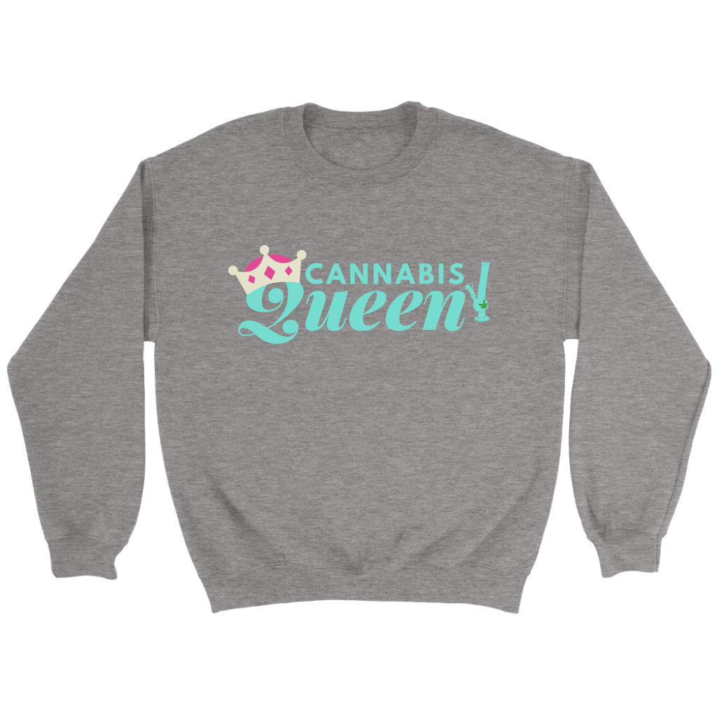 Cannabis Queen Crewneck Sweatshirt, Racerback Tank & Hoodie