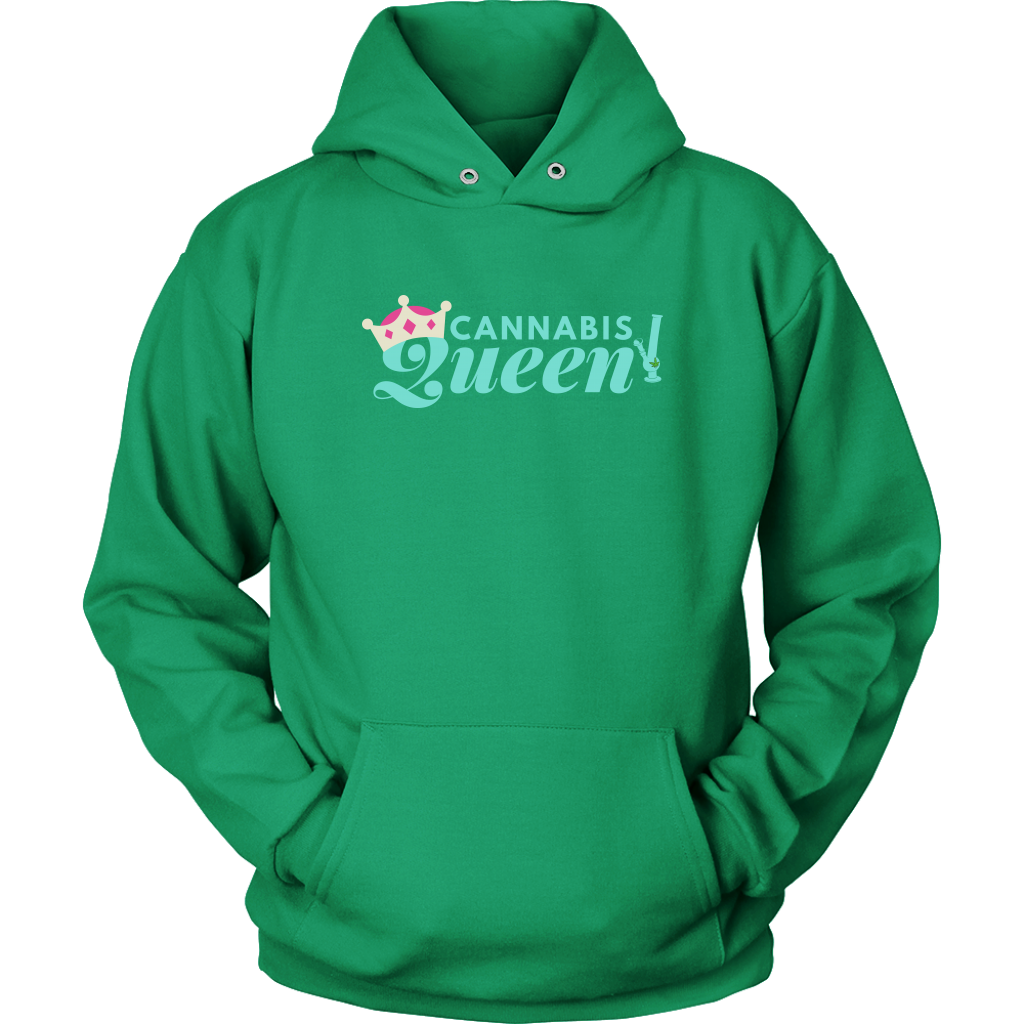Cannabis Queen Crewneck Sweatshirt, Racerback Tank & Hoodie