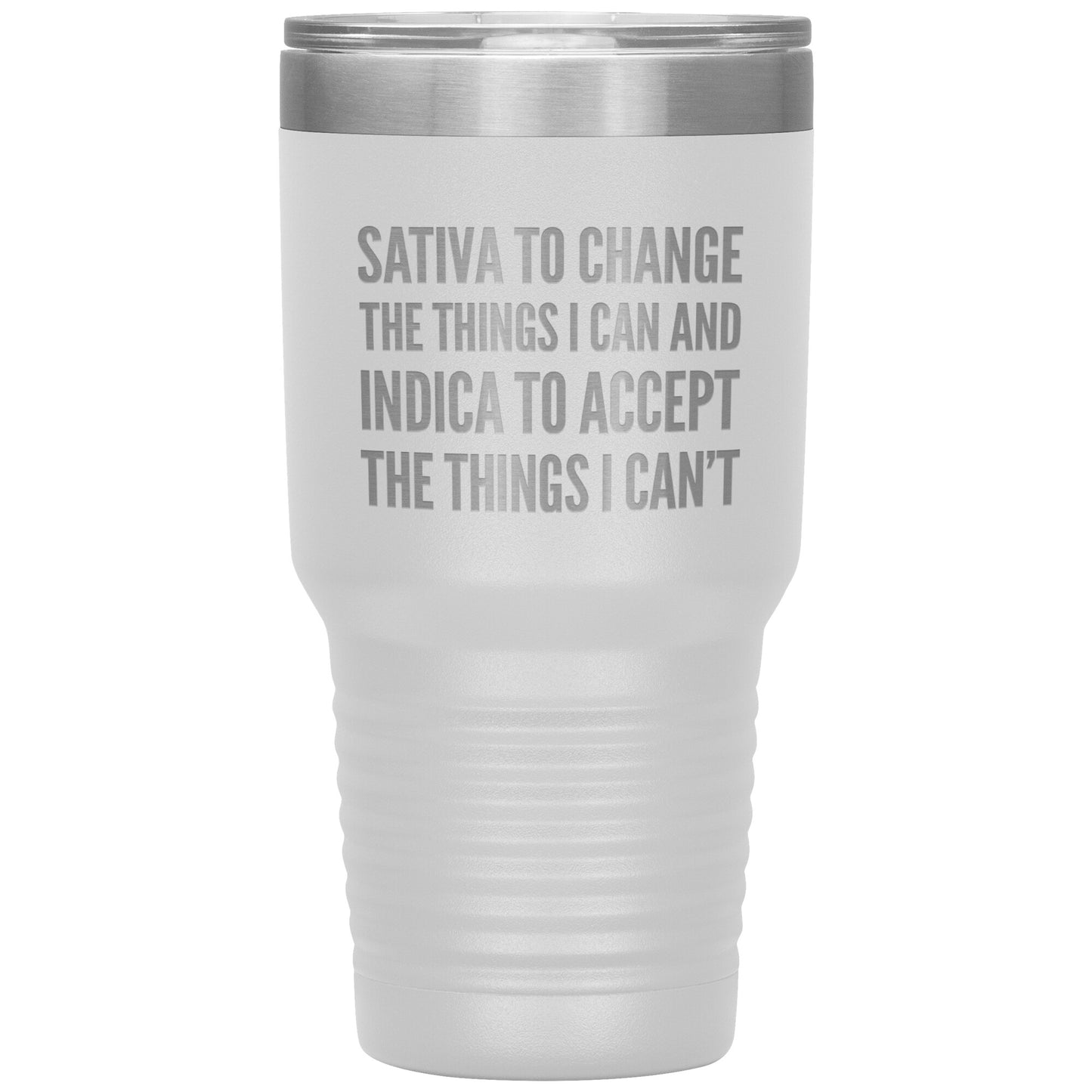 Pro Cannabis Travel Mug: Sativa to Change & Indica to Accept