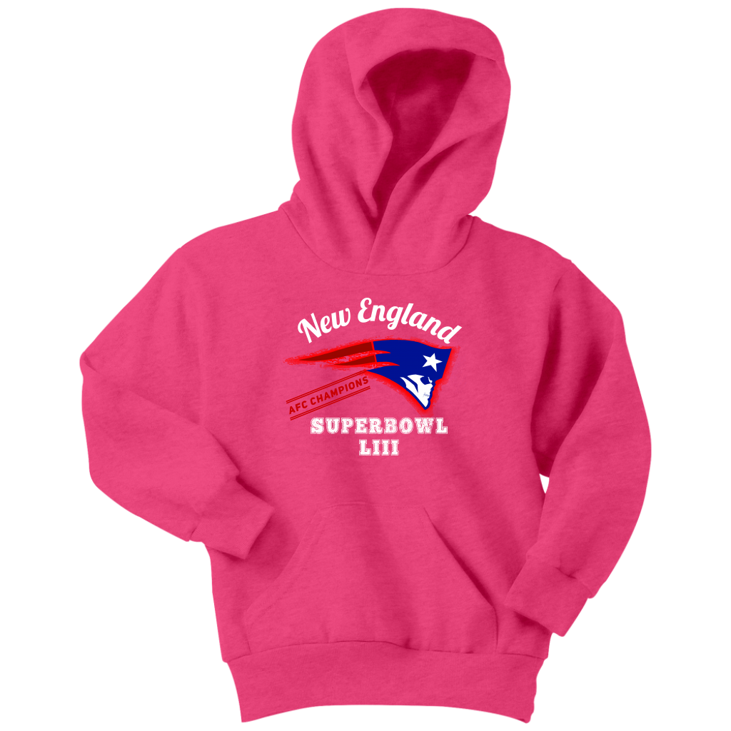 New England Skull Superbowl Youth Hoodie - Gracious Concepts