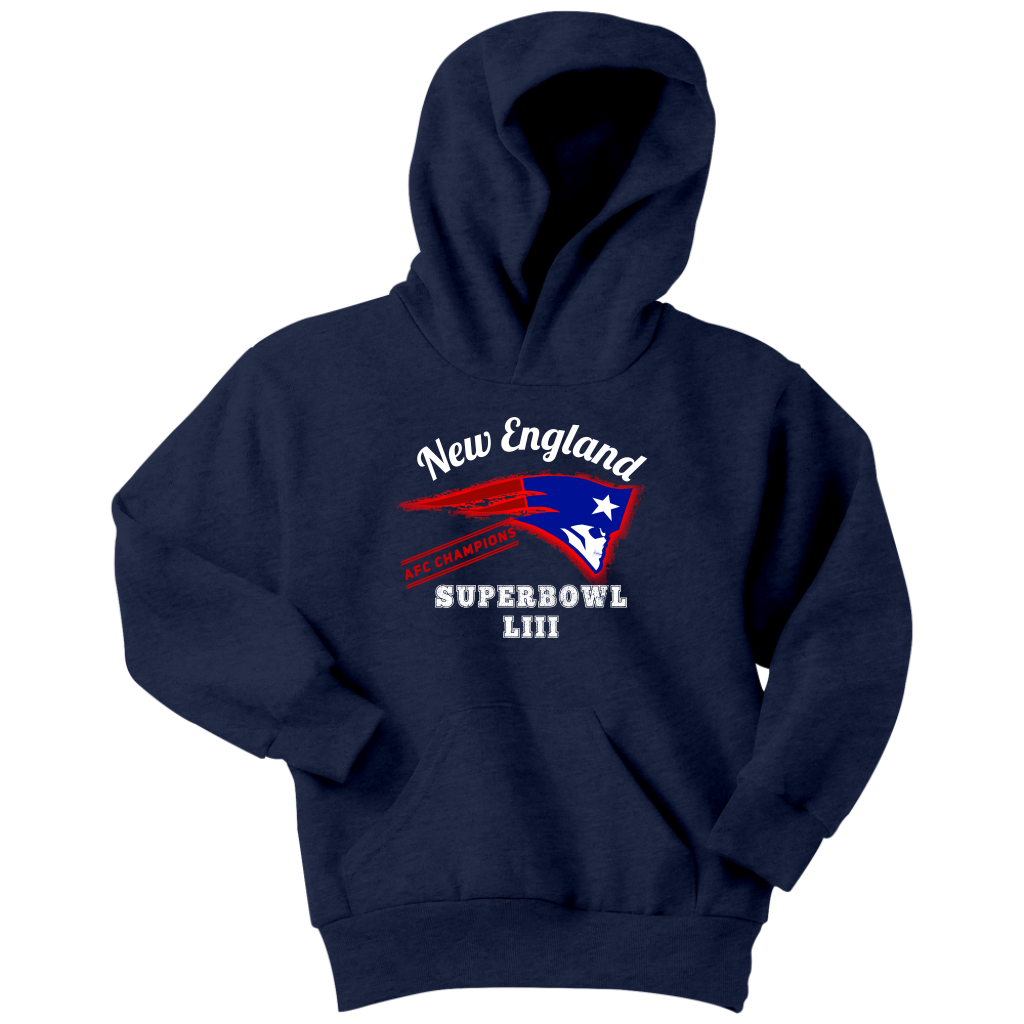New England Skull Superbowl Youth Hoodie - Gracious Concepts