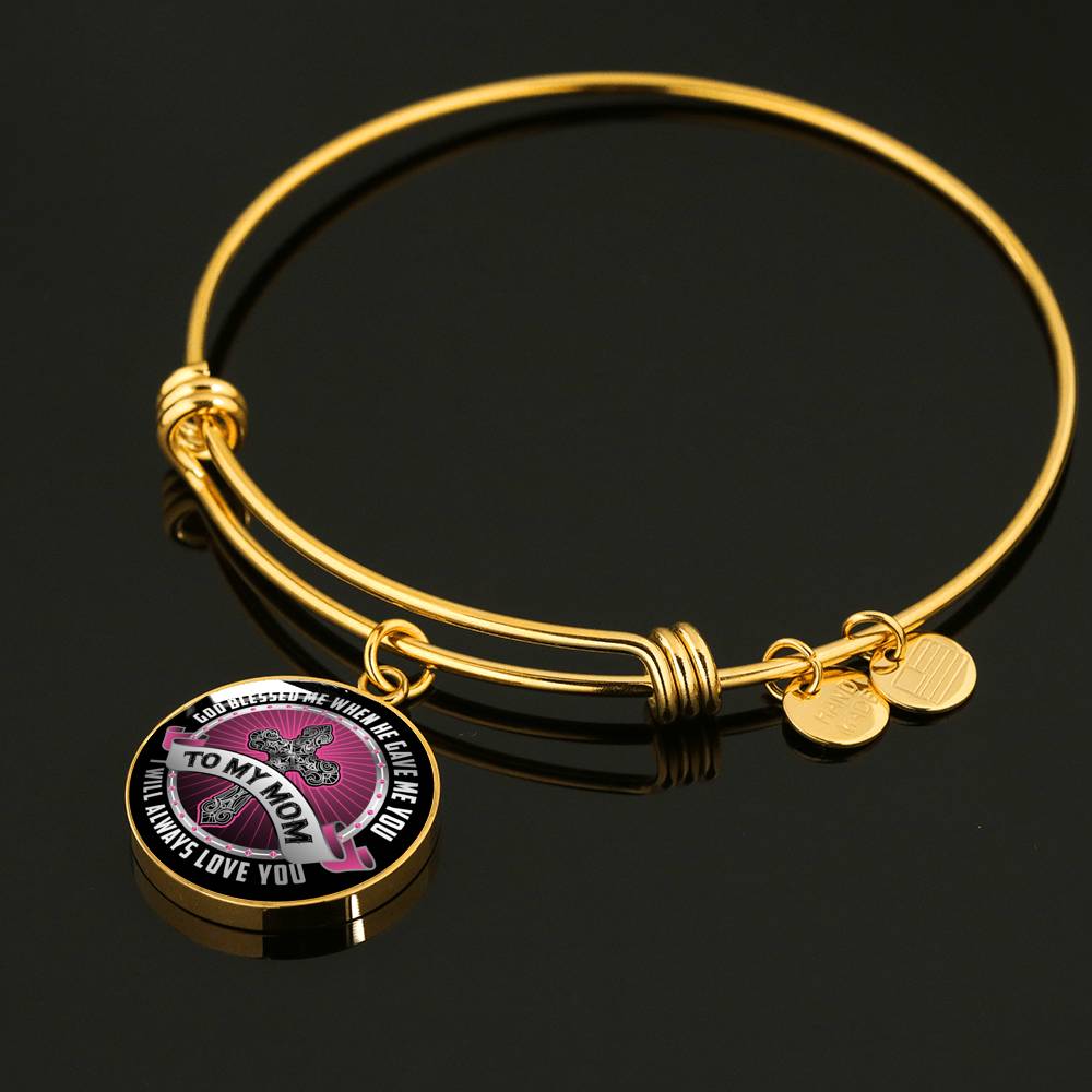 God Blessed Me Mom Luxury Bangle - Gracious Concepts