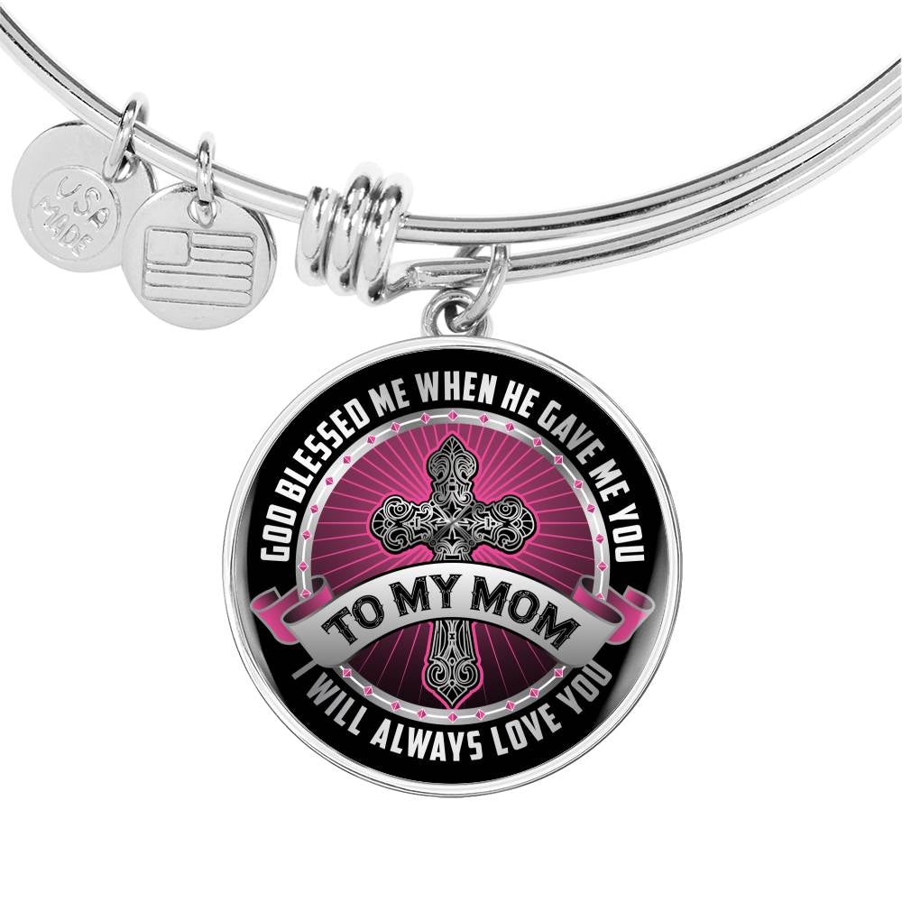 God Blessed Me Mom Luxury Bangle - Gracious Concepts
