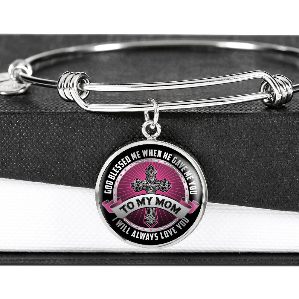 God Blessed Me Mom Luxury Bangle - Gracious Concepts