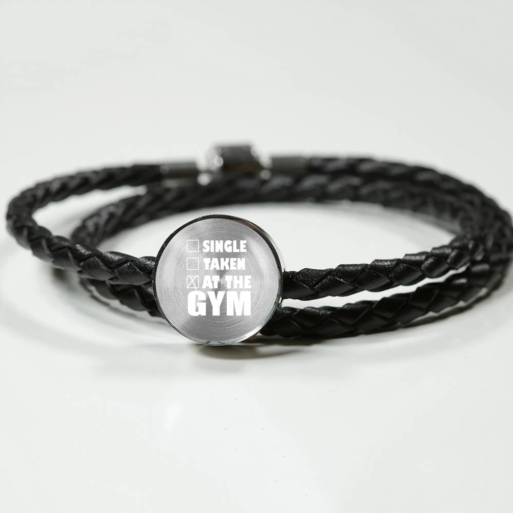 Single, Taken, At the Gym Double-wrapped Leather Bracelet - Gracious Concepts