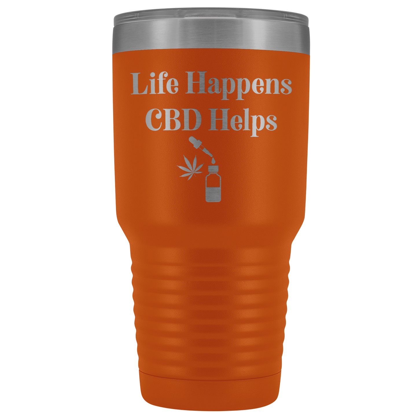 CBD Travel Mug: Life Happens CBD Helps, Cannabis Travel Mug, CBD Mug - Gracious Concepts