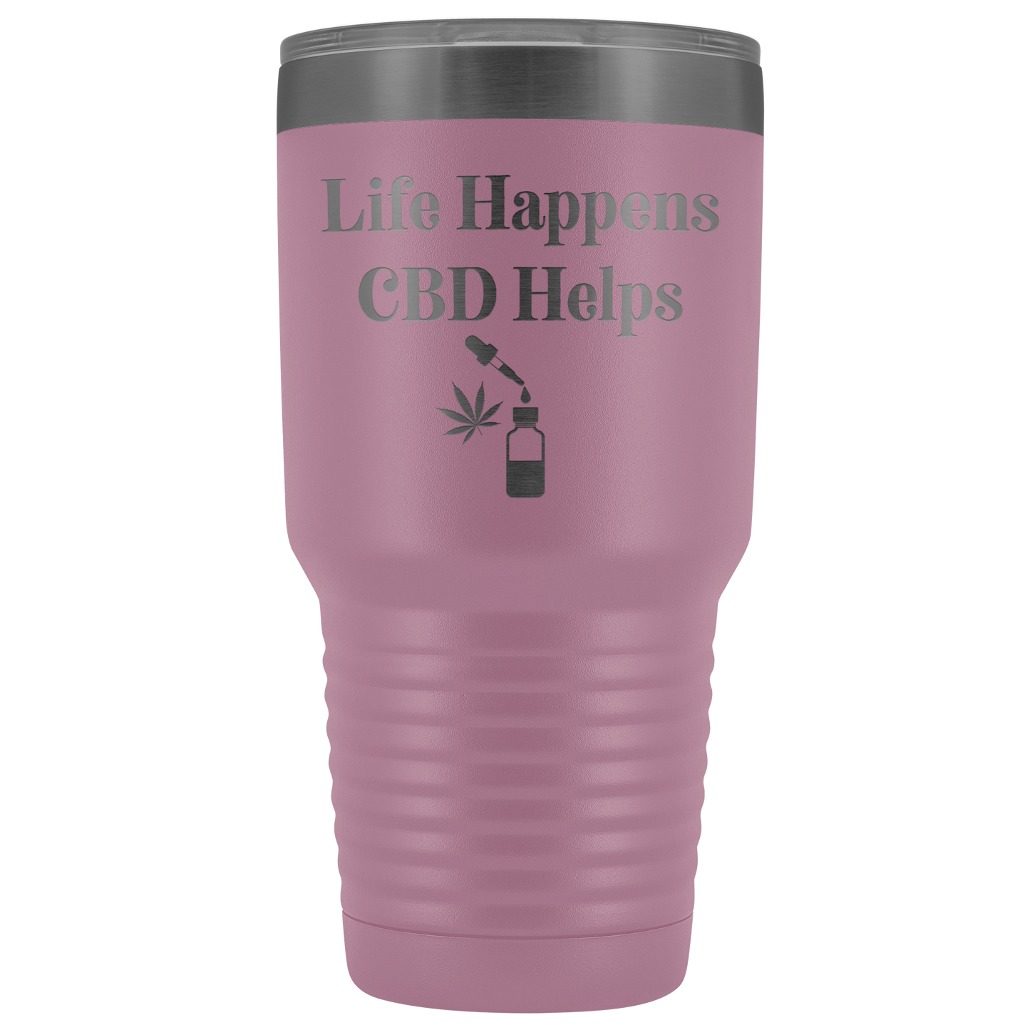 CBD Travel Mug: Life Happens CBD Helps, Cannabis Travel Mug, CBD Mug - Gracious Concepts
