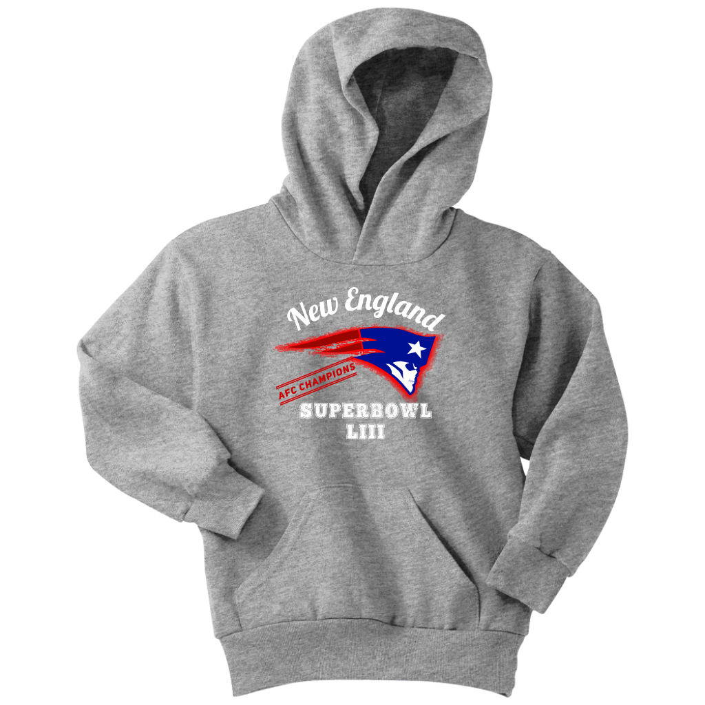 New England Skull Superbowl Youth Hoodie - Gracious Concepts