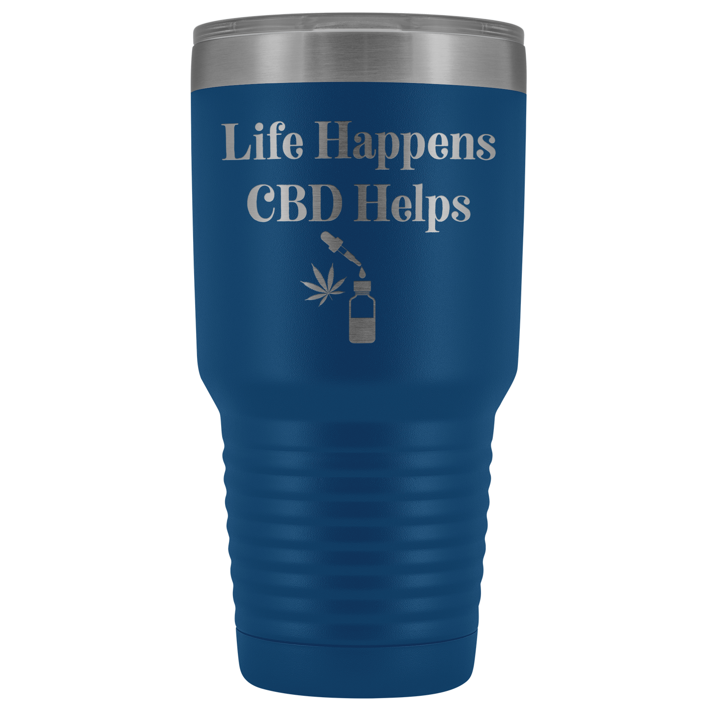 CBD Travel Mug: Life Happens CBD Helps, Cannabis Travel Mug, CBD Mug - Gracious Concepts