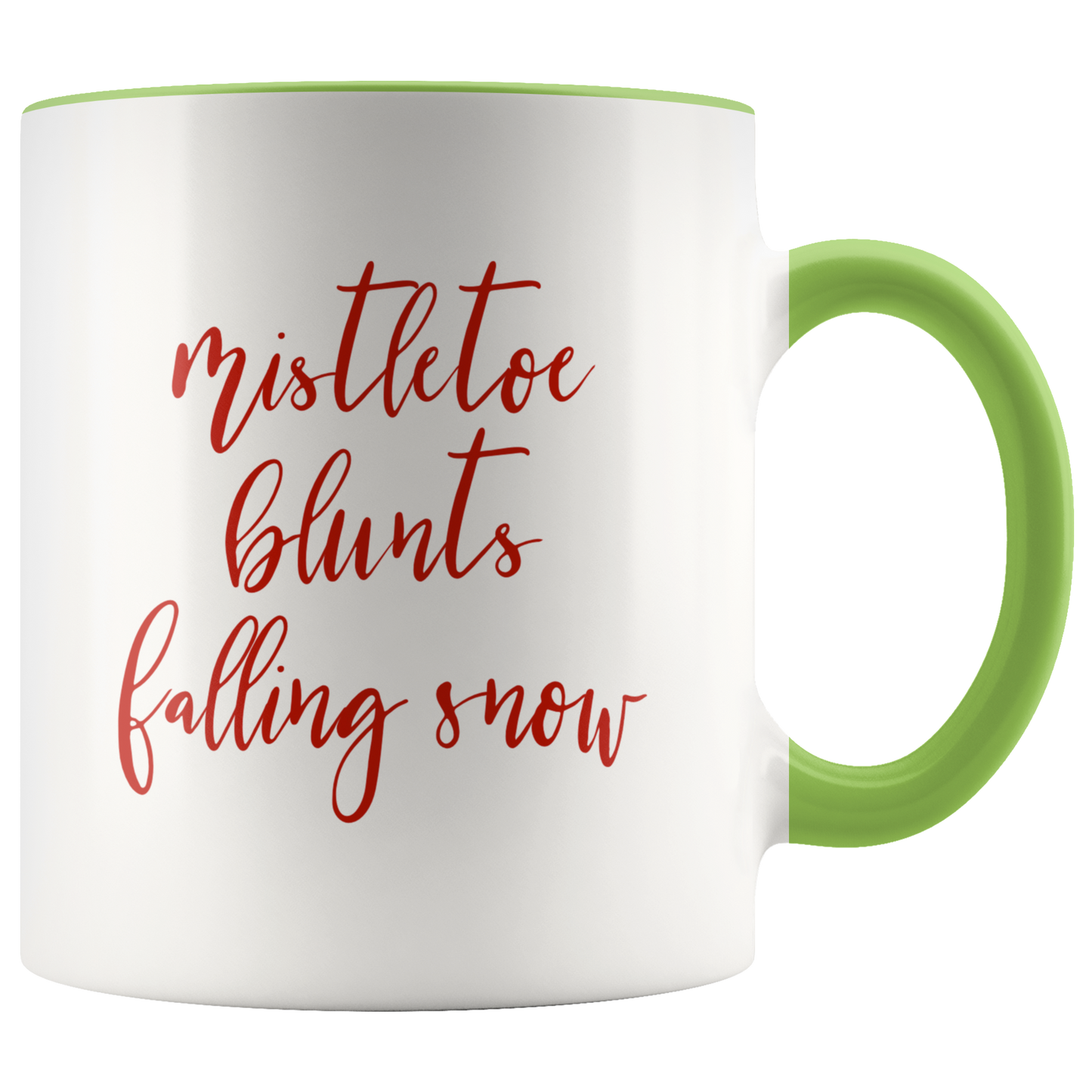 Stoner Gifts: Mistletoe, Blunts, Falling Snow Mug - Gracious Concepts