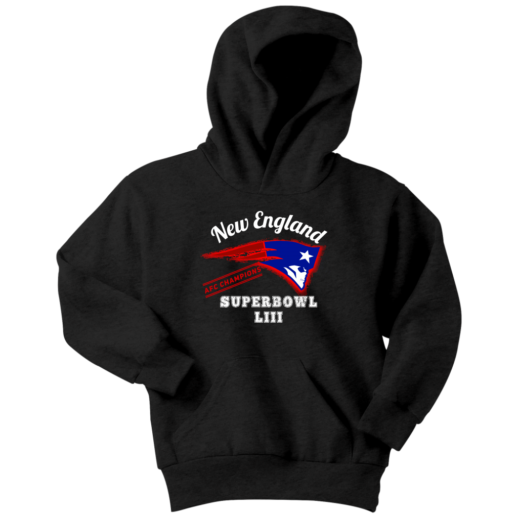 New England Skull Superbowl Youth Hoodie - Gracious Concepts