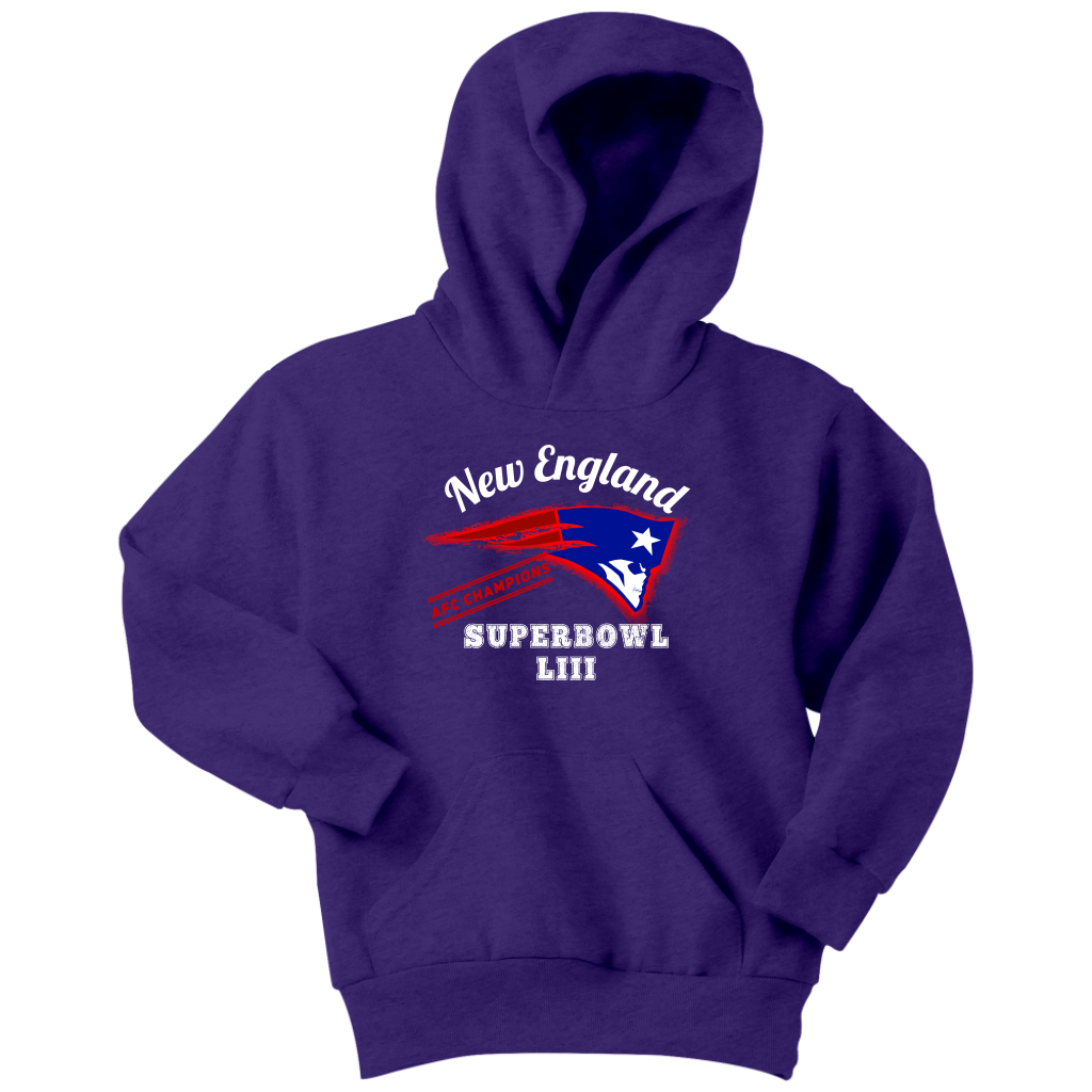 New England Skull Superbowl Youth Hoodie - Gracious Concepts