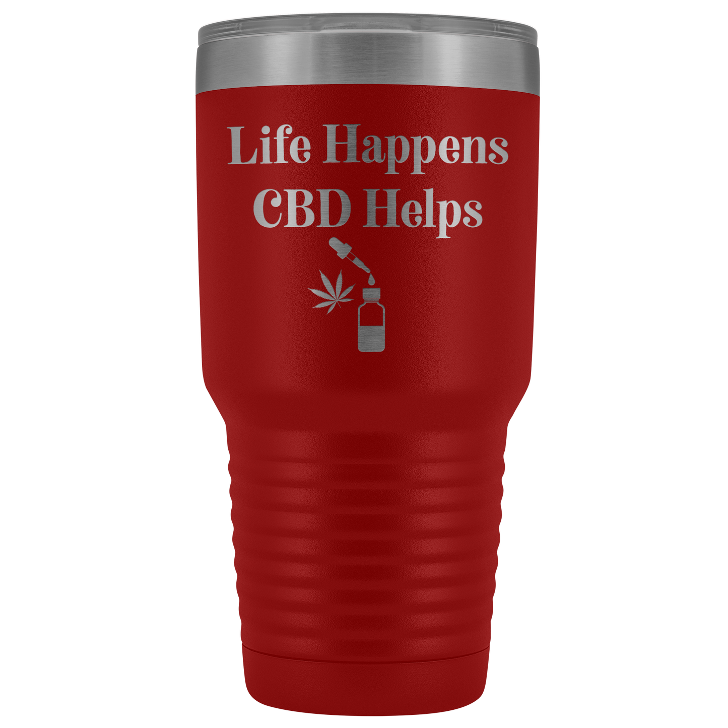 CBD Travel Mug: Life Happens CBD Helps, Cannabis Travel Mug, CBD Mug - Gracious Concepts