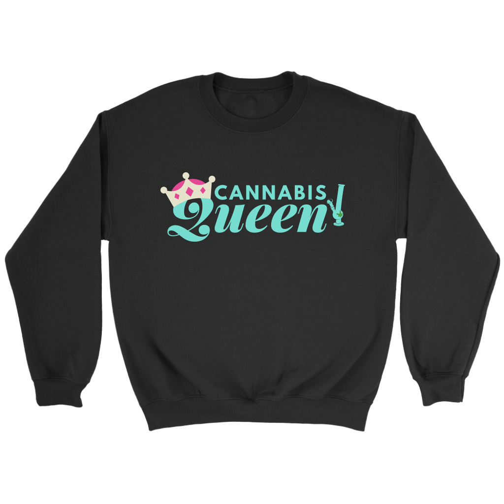 Cannabis Queen Crewneck Sweatshirt, Racerback Tank & Hoodie