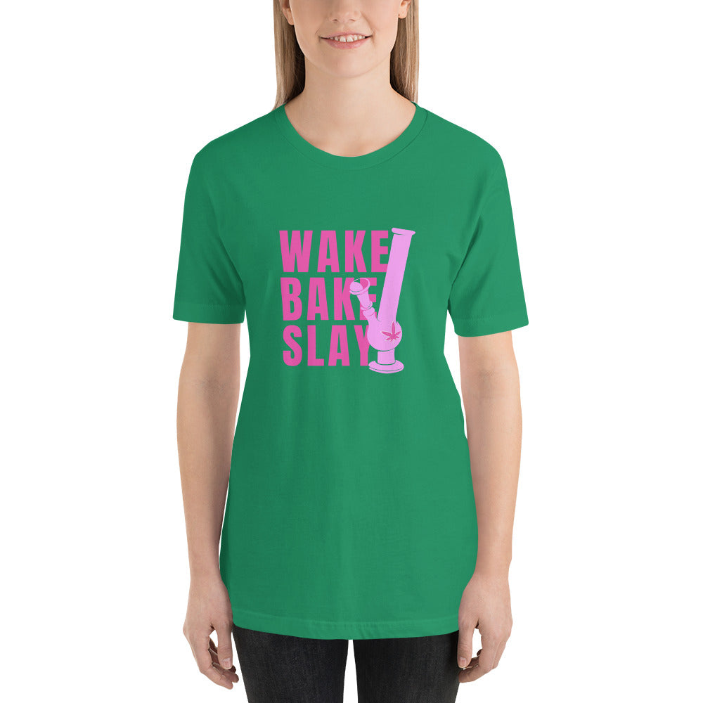 Wake Bake Slay Pink Bong T-shirt