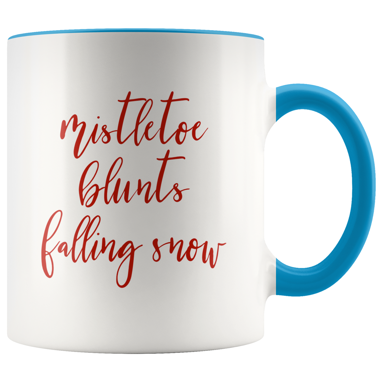 Stoner Gifts: Mistletoe, Blunts, Falling Snow Mug - Gracious Concepts