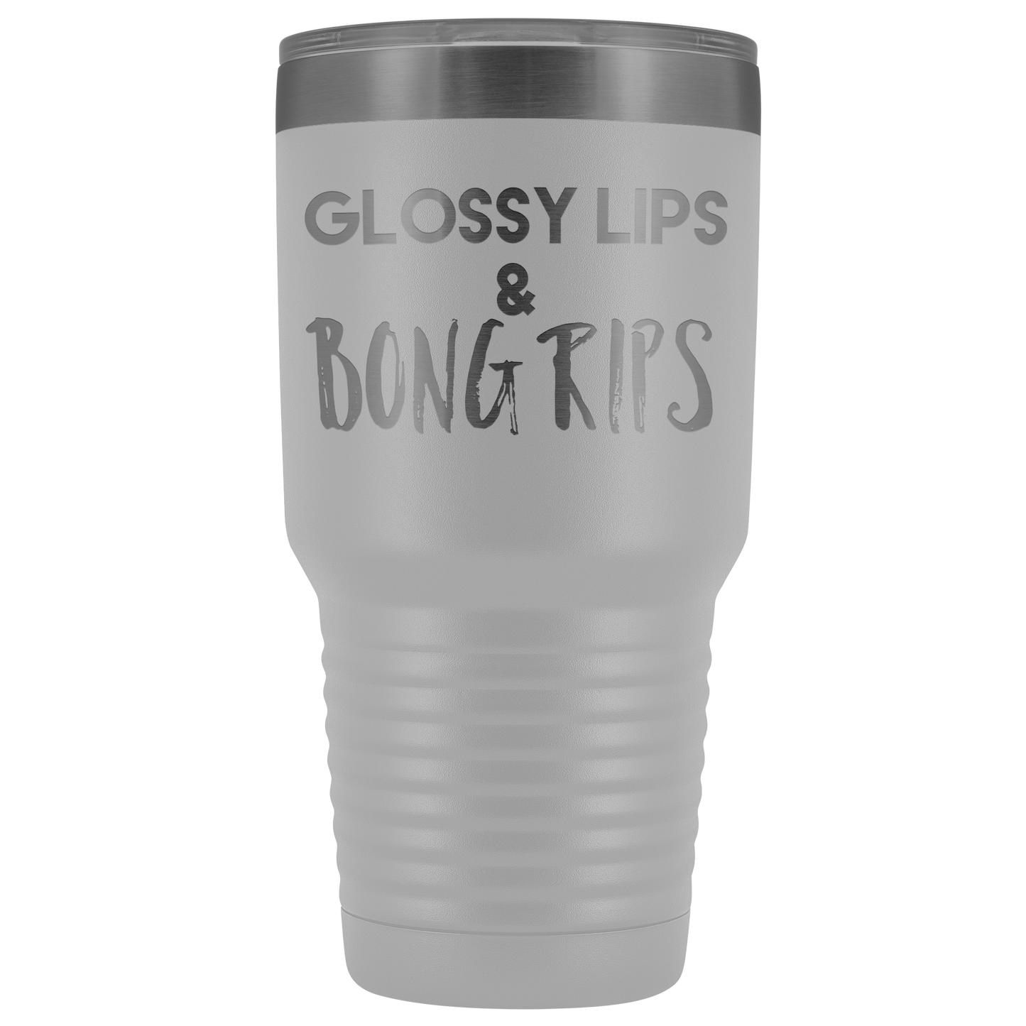 Glossy Lips & Bong Rips Travel Mug, Stoner Gifts, Cannabis Inspired Travel Mug - Gracious Concepts