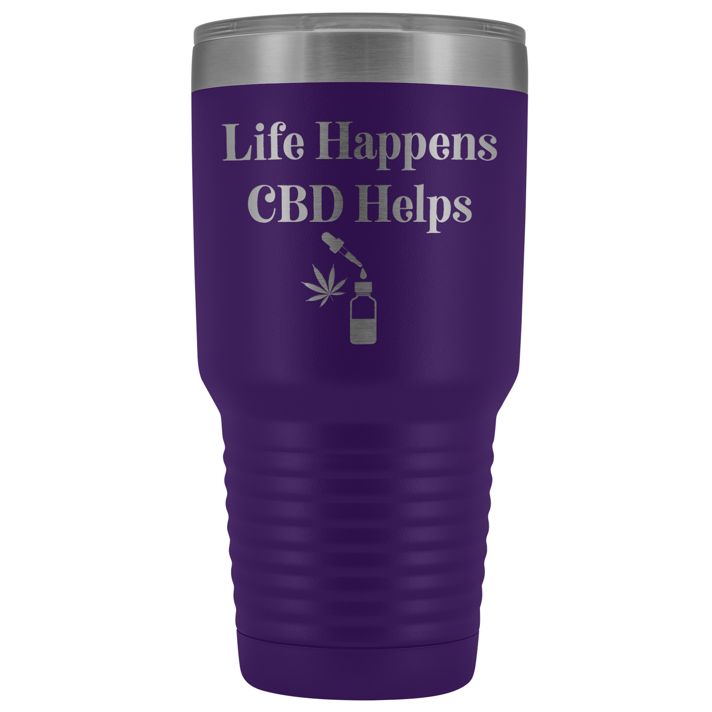 CBD Travel Mug: Life Happens CBD Helps, Cannabis Travel Mug, CBD Mug - Gracious Concepts