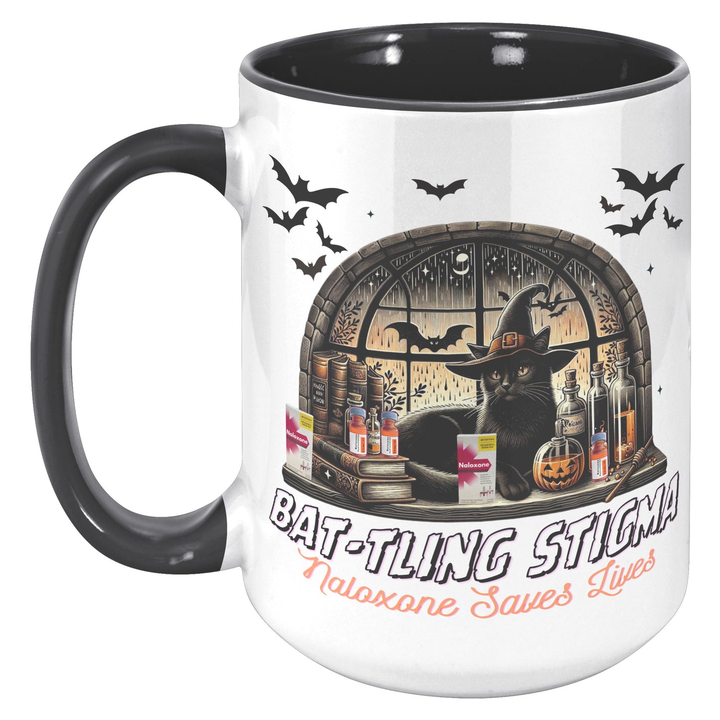 Bat-tling Stigma: Naloxone Saves Lives Mug