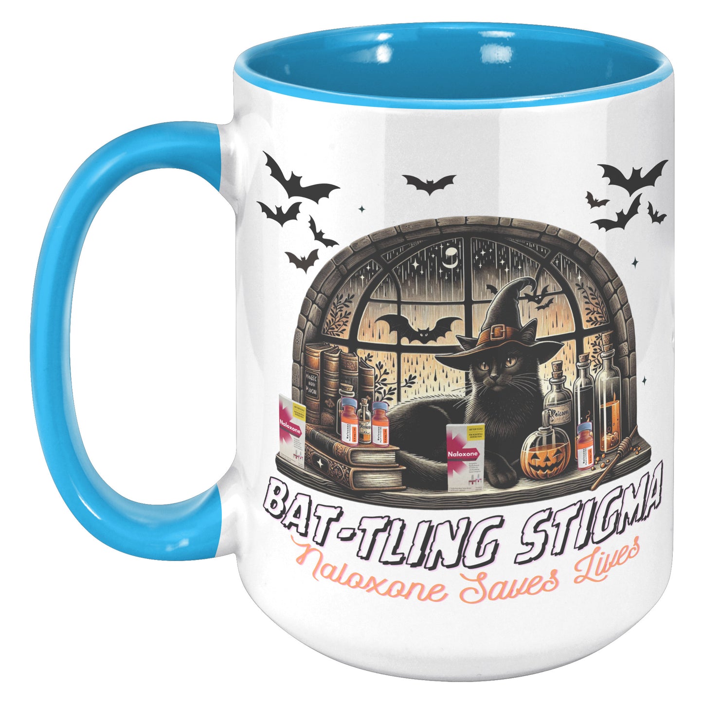 Bat-tling Stigma: Naloxone Saves Lives Mug