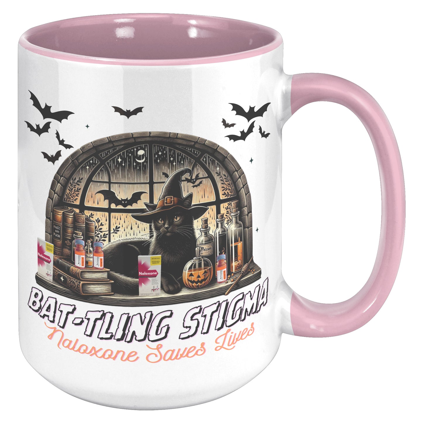 Bat-tling Stigma: Naloxone Saves Lives Mug