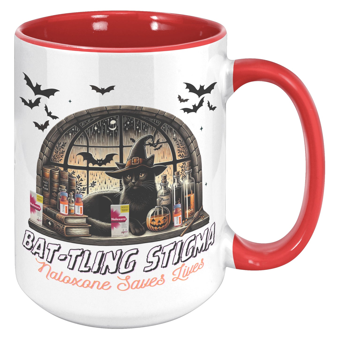 Bat-tling Stigma: Naloxone Saves Lives Mug