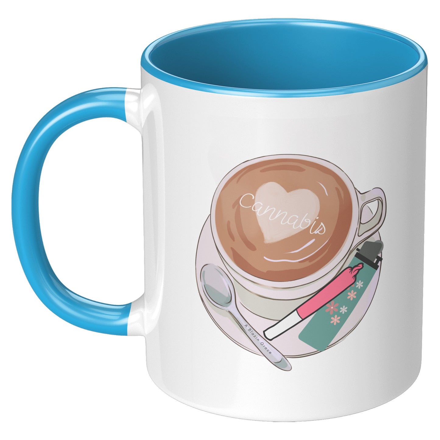 Cannabis 420 Vibes Coffee Mug, Stoner Girl Atheistic