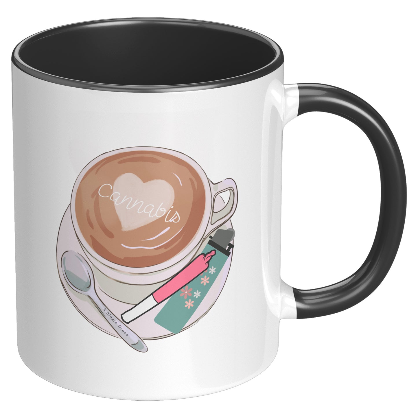 Cannabis 420 Vibes Coffee Mug, Stoner Girl Atheistic