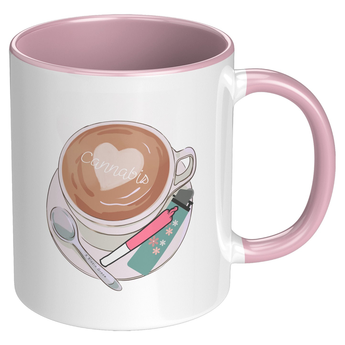 Cannabis 420 Vibes Coffee Mug, Stoner Girl Atheistic
