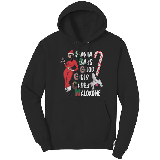 Harm Reduction Christmas, Santa Says Good Girls Carry Naloxone, Overdose Awareness, Recovery,
