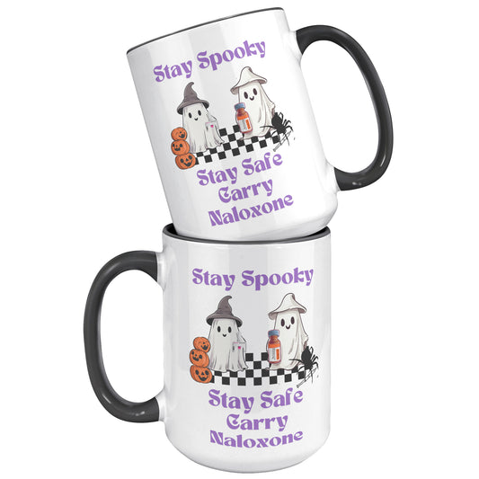 Stay Spooky, Stay Safe, Carry Naloxone Mug