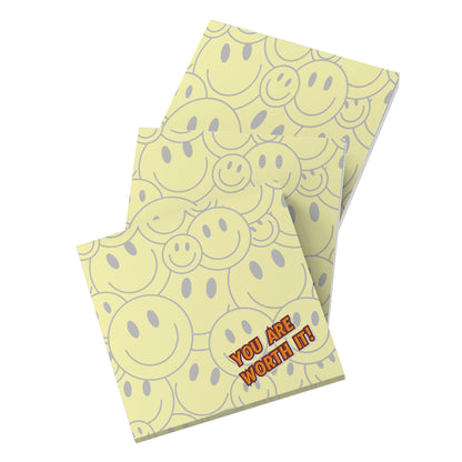 You Are Worth It Smiley Face Post It