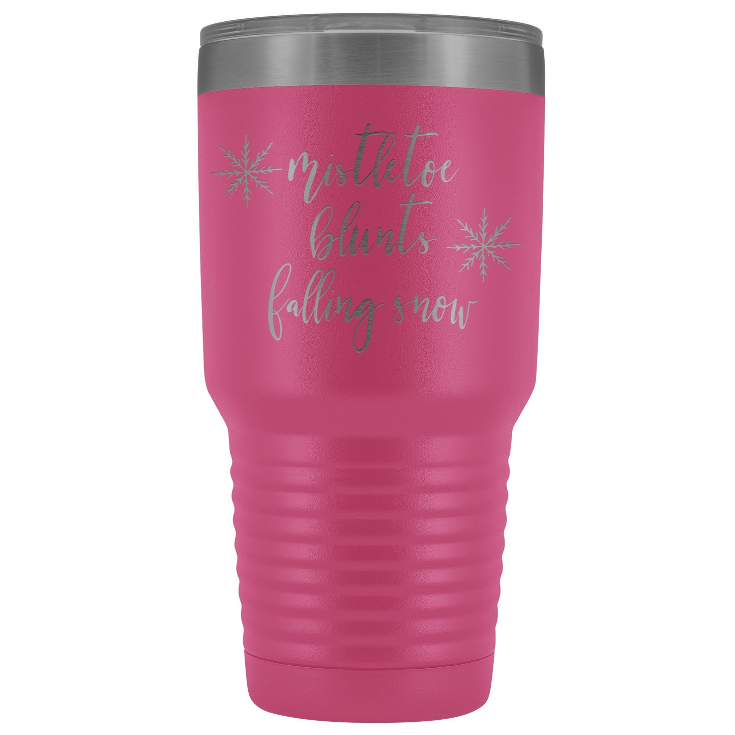 Stoner Christmas Gift: Mistletoe, Blunts, Falling Snow Tumbler - Gracious Concepts