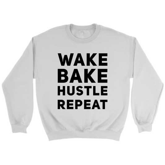 Stoner Girl Sweatshirt: Wake, Bake, Hustle, Repeat - Gracious Concepts