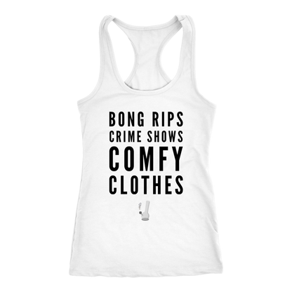 Funny Weed Shirt, Bong Rips Crime Shows and Comfy Clothes Stoner Girl Shirt
