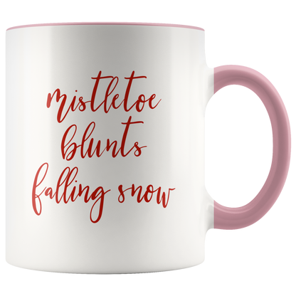 Stoner Gifts: Mistletoe, Blunts, Falling Snow Mug - Gracious Concepts